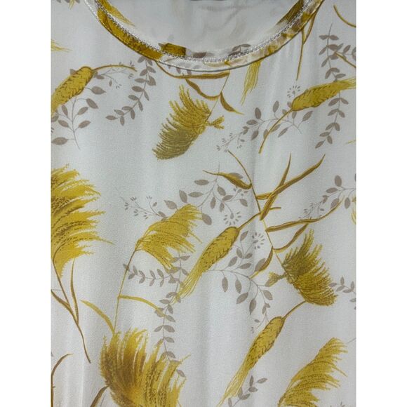 A LOVES A 100% Silk Yellow Feather Print Mini Dress, Sz XS - Picture 3 of 11